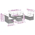Salon de jardin 8 pcs avec coussins gris résine tressée