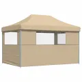 Tente de réception pliable escamotable avec 3 parois latérales
