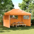 Tente de réception pliable escamotable avec 3 parois latérales