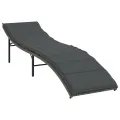 Chaises longues lot de 2 avec table gris résine tressée