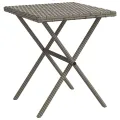 Chaises longues lot de 2 avec table gris résine tressée
