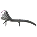 Chaises longues lot de 2 avec table gris résine tressée