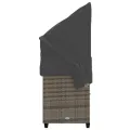Chaise longue avec auvent et coussins gris résine tressée