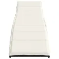 Chaise longue avec coussin noir 55x199x50 cm résine tressée