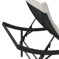 Chaise longue avec coussin noir 55x199x50 cm résine tressée