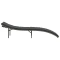 Chaise longue avec coussin gris 55x199x50 cm résine tressée
