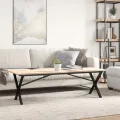 Pieds de table basse cadre en X 140x30x43 cm acier