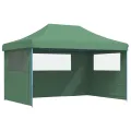 Tente de réception pliable escamotable 3 parois latérales vert