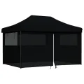 Tente de réception pliable escamotable 4 parois latérales noir