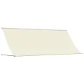 Auvent rétractable crème 400x150 m tissu et acier