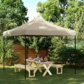 Tente de réception pliable escamotable taupe 292x292x315 cm