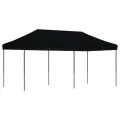 Tente de réception pliable escamotable noir 580x292x315 cm