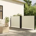 Auvent latéral rétractable crème 140x1200 cm