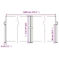 Auvent latéral rétractable crème 140x1200 cm