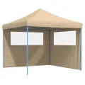 Tente de réception pliable escamotable avec 2 parois latérales
