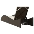 Chaise longue avec coussin marron 60x205x73 cm résine tressée