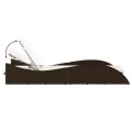 Chaise longue avec coussin marron 60x205x73 cm résine tressée