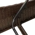 Chaise longue avec coussin marron 60x205x73 cm résine tressée