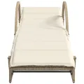 Chaises longues lot de 2 avec table beige résine tressée