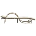Chaises longues lot de 2 avec table beige résine tressée