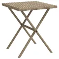 Chaises longues lot de 2 avec table beige résine tressée