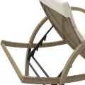 Chaises longues lot de 2 avec table beige résine tressée