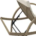 Chaises longues lot de 2 avec coussins beige résine tressée