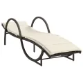 Chaises longues lot de 2 avec table marron résine tressée