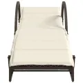Chaises longues lot de 2 avec table marron résine tressée