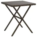 Chaises longues lot de 2 avec table marron résine tressée