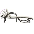 Chaises longues lot de 2 avec table marron résine tressée