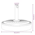 Base de parasol pour mâts Ø38 / 48 mm 25 kg rond