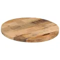 Dessus de table Ø 40x2,5 cm rond bois massif de manguier brut