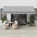 Auvent manuel rétractable avec LED anthracite blanc 450x350 cm