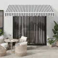 Auvent manuel rétractable anthracite et blanc 300x250 cm