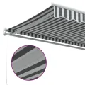 Auvent manuel rétractable anthracite et blanc 300x250 cm