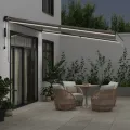 Auvent rétractable automatique avec LED anthracite et blanc