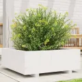 Jardinière blanc 70x70x26,5 cm bois de pin massif