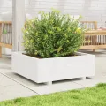 Jardinière blanc 70x70x26,5 cm bois de pin massif