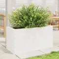 Jardinière blanc 90x40x45,5 cm bois de pin massif