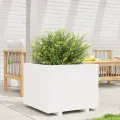 Jardinière blanc 60x60x49,5 cm bois de pin massif