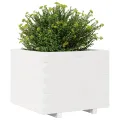 Jardinière blanc 60x60x49,5 cm bois de pin massif