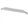 Auvent manuel rétractable avec LED anthracite blanc 450x350 cm