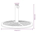 Base de parasol pour mâts Ø38 / 48 mm 12 kg rond