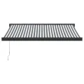 Auvent rétractable anthracite et blanc 3,5x2,5m tissu/aluminium