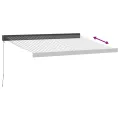 Auvent rétractable anthracite et blanc 3,5x2,5m tissu/aluminium
