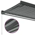 Auvent rétractable anthracite et blanc 3,5x2,5m tissu/aluminium
