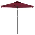 Parasol de jardin avec mât en acier bordeaux 225x225x212 cm