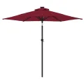 Parasol de jardin avec mât en acier bordeaux 225x225x212 cm