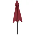 Parasol de jardin avec mât en acier bordeaux 225x225x212 cm